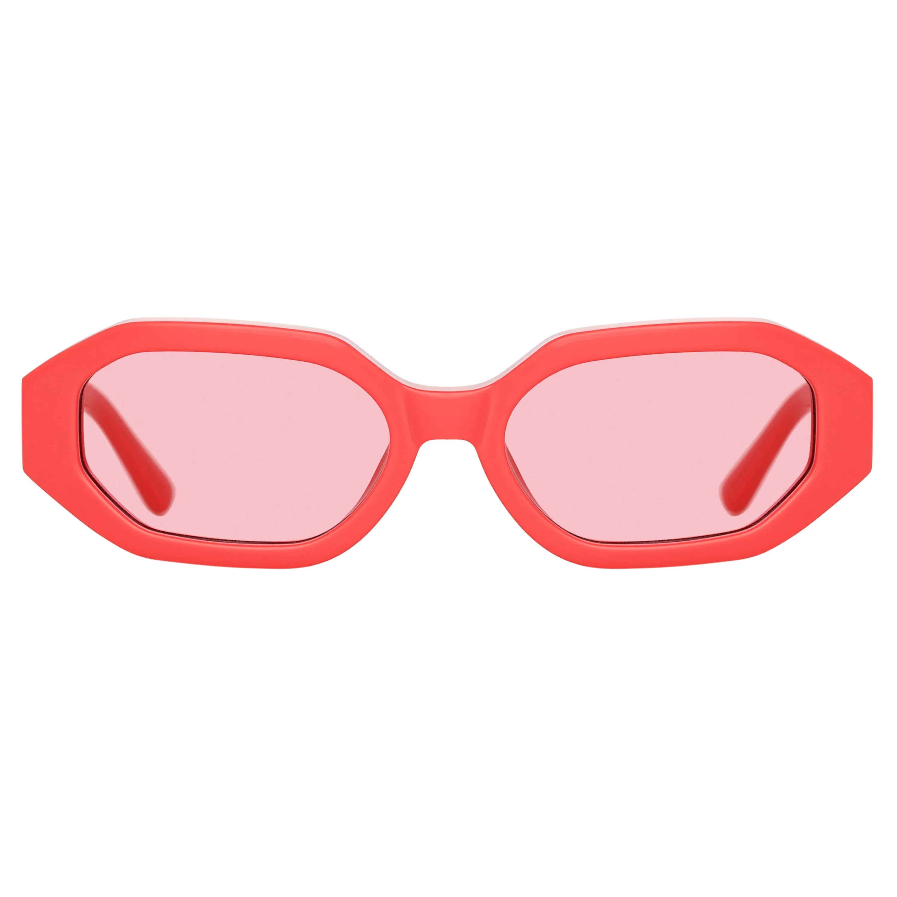 The Attico Irene Angular Sunglasses in Coral sold by Linda Farrow product image thumbnail 2