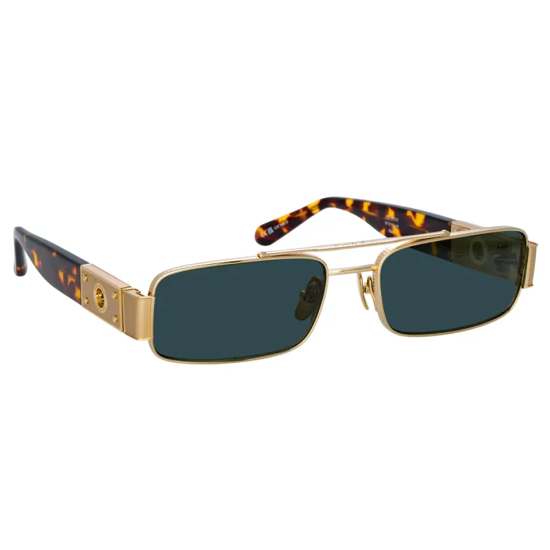 Joey Rectangular Sunglasses in Tortoiseshell sold by Linda Farrow