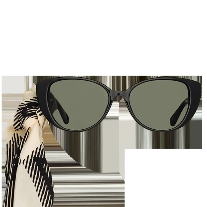 Sarandon Cat Eye Sunglasses in Black sold by Linda Farrow