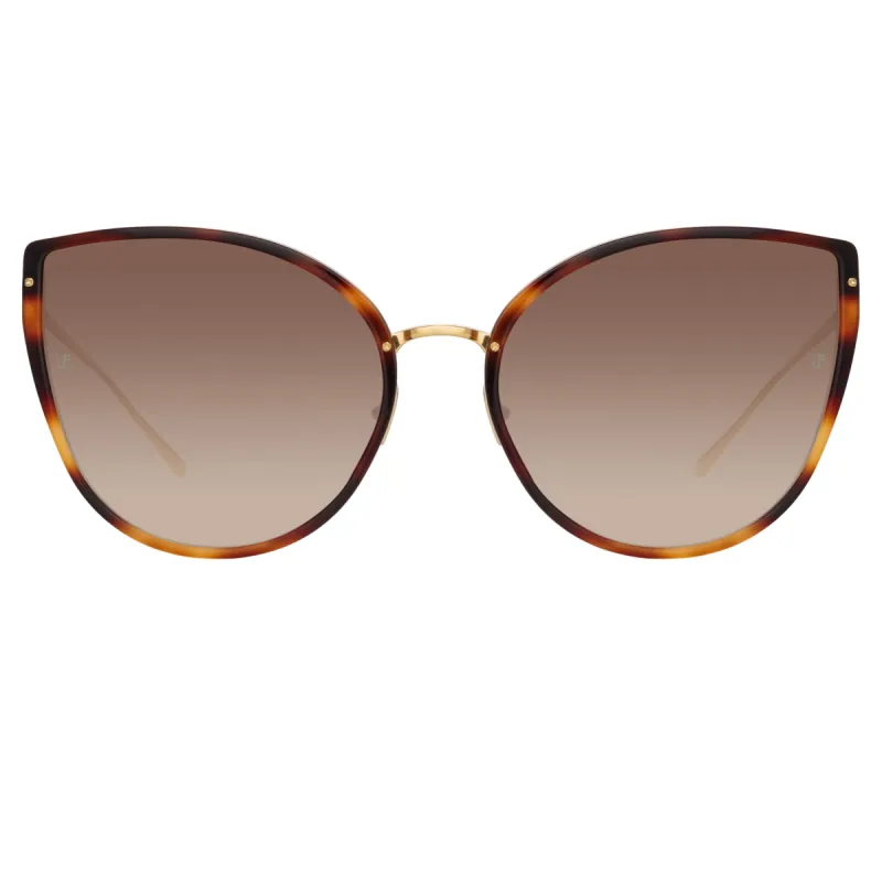 Silvie Cat Eye Sunglasses in Tortoiseshell sold by Linda Farrow