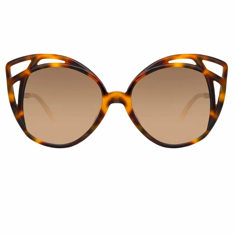 Isler Cat Eye sunglasses in Tortoiseshell sold by Linda Farrow