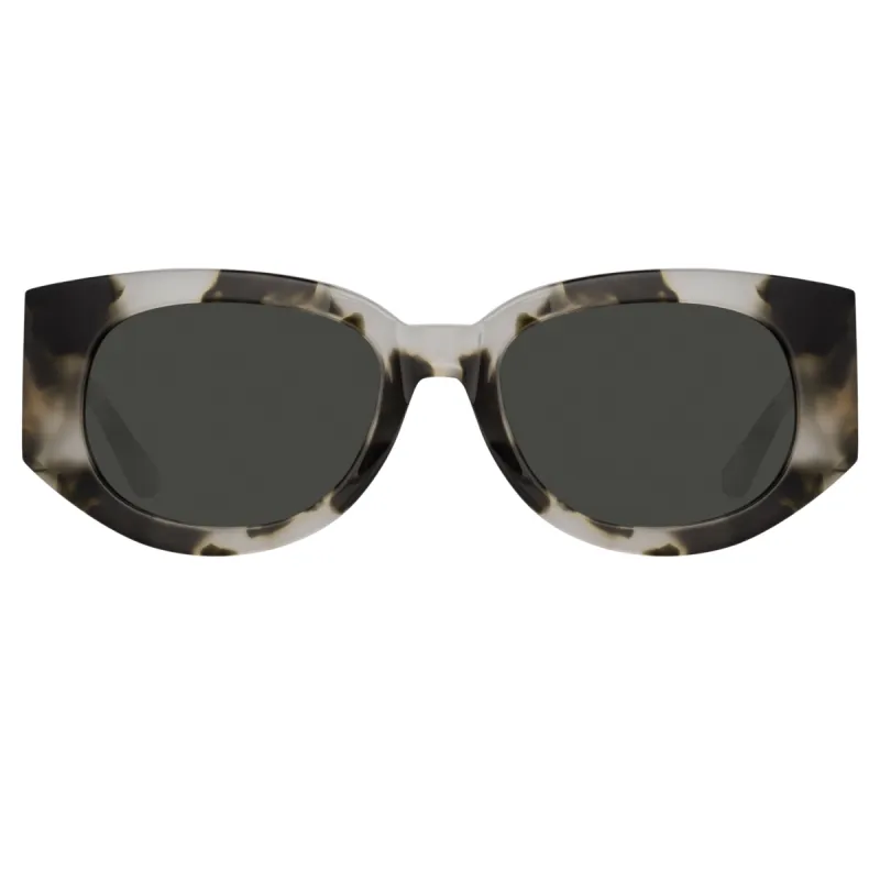 Debbie D-Frame Sunglasses in Black and Grey Tortoiseshell sold by Linda Farrow