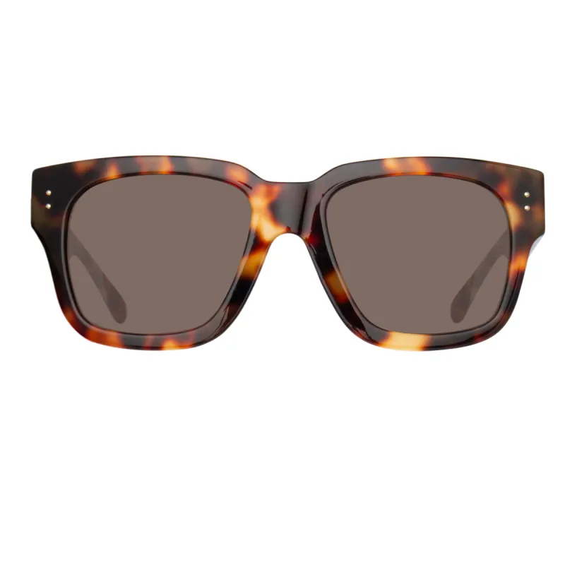 The Amber | D-Frame Sunglasses in Tortoiseshell (C2) sold by Linda Farrow