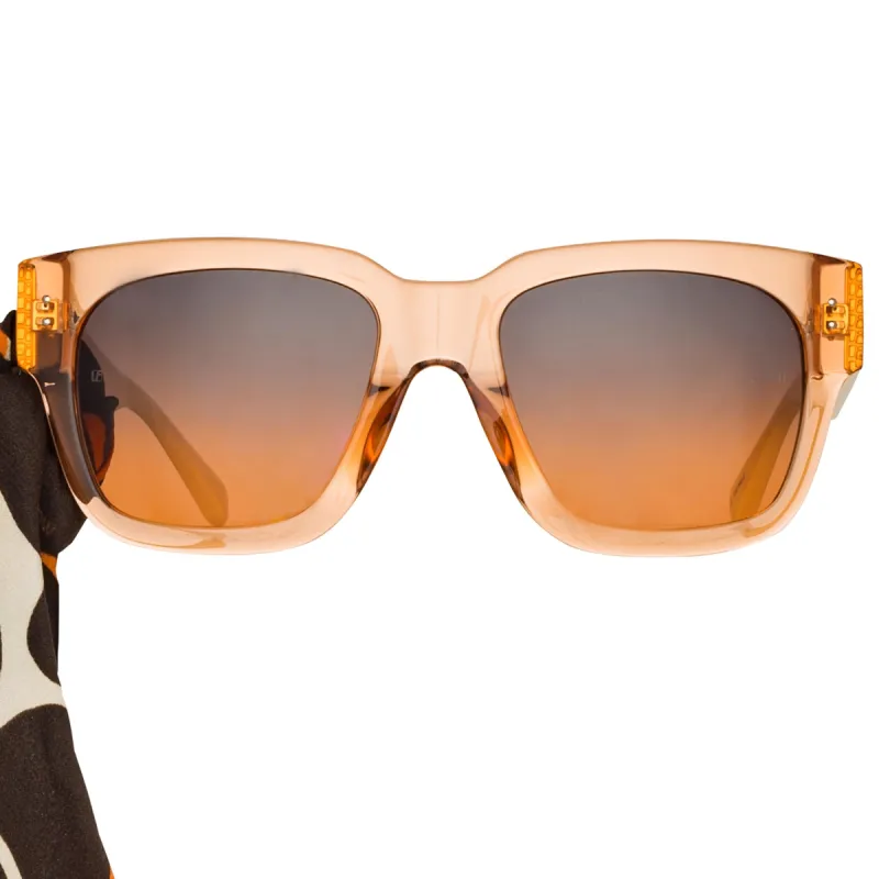 Amber D-Frame Sunglasses in Orange sold by Linda Farrow