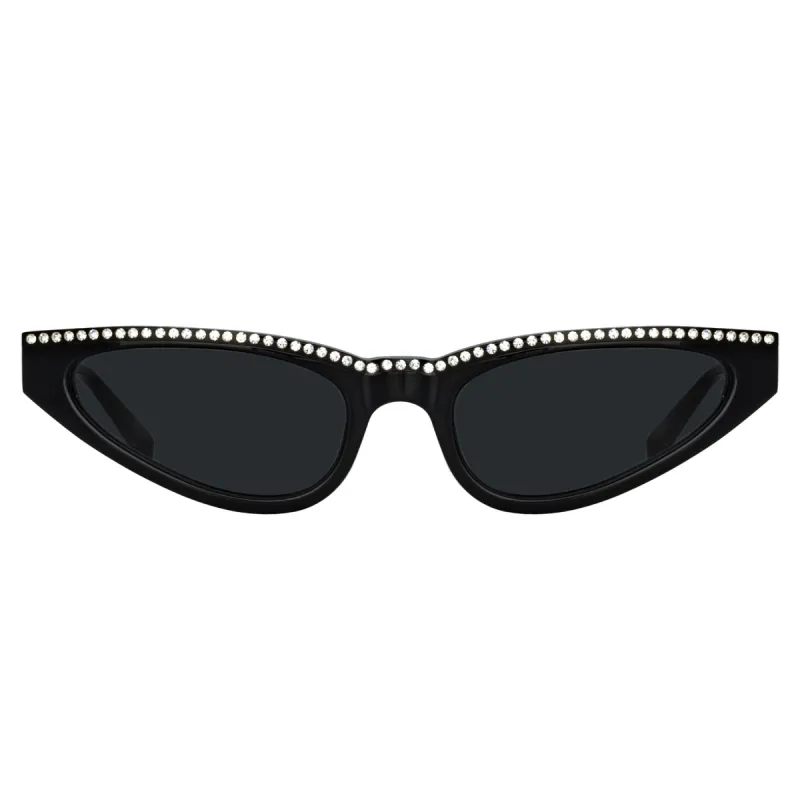 Magda Butrym Cat Eye Sunglasses in Black and Grey sold by Linda Farrow