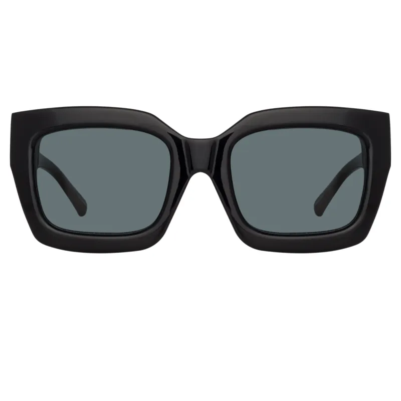 The Attico Selma D-Frame Sunglasses in Black sold by Linda Farrow
