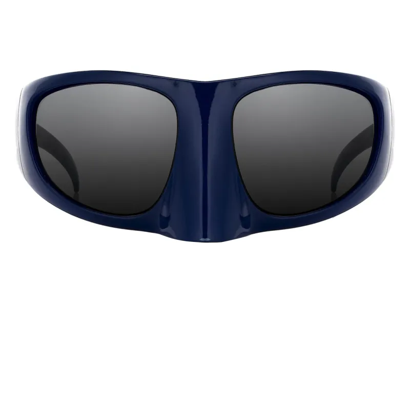The Mask Sunglasses in Blue sold by Linda Farrow