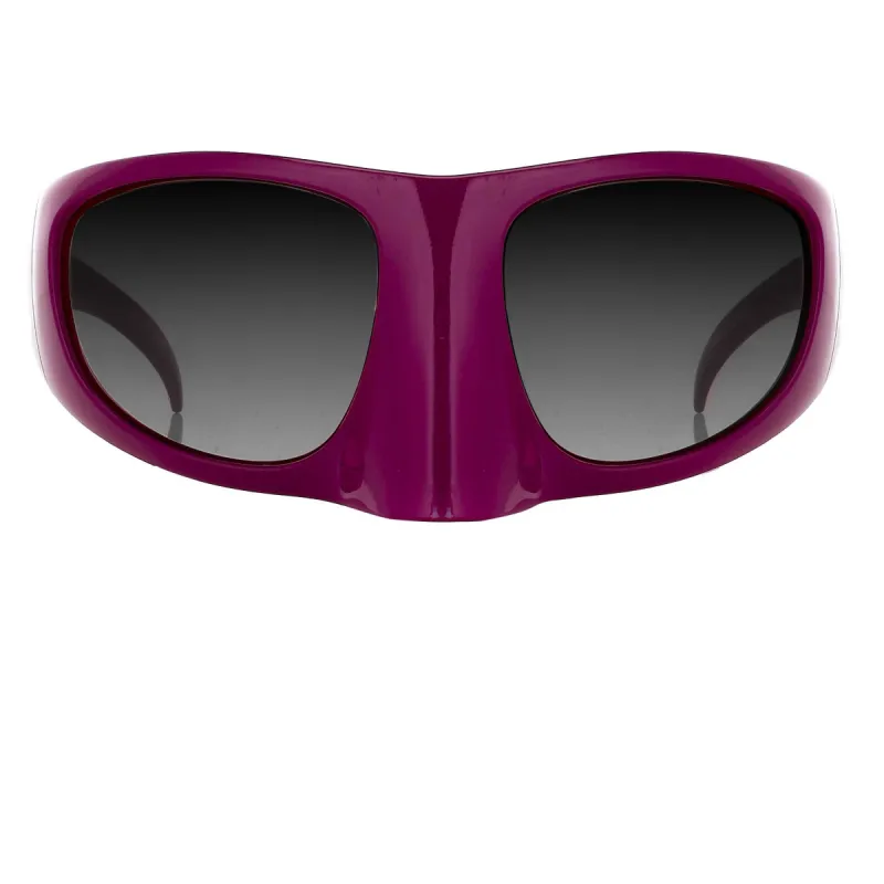 The Mask Sunglasses in Burgundy sold by Linda Farrow
