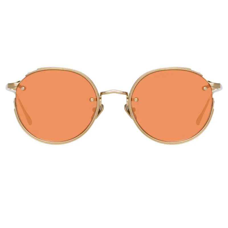 Nicks Oval Sunglasses in Light Gold sold by Linda Farrow
