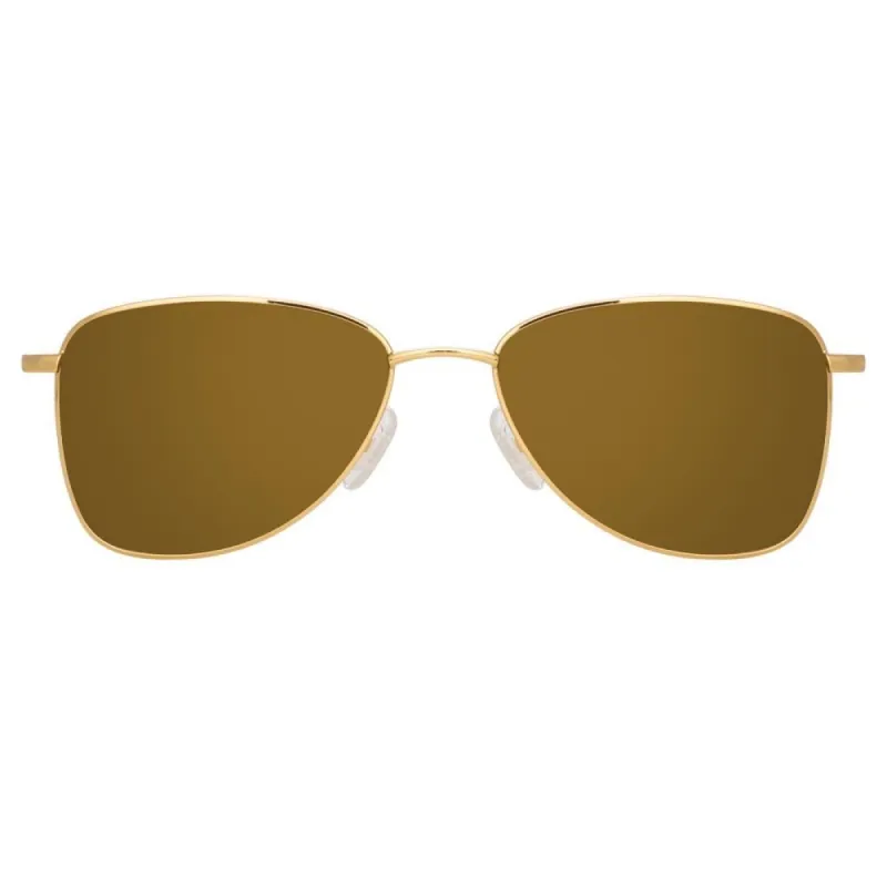 Dries Van Noten 197 Aviator Sunglasses in Yellow Gold Tone sold by Linda Farrow