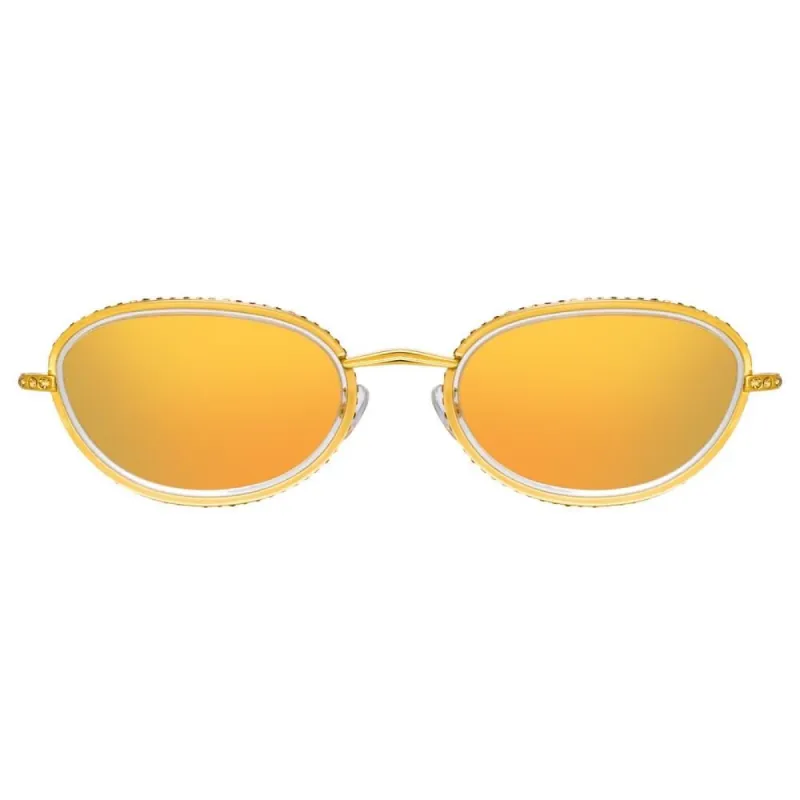 Area 1 Oval Sunglasses in Yellow Gold Tone sold by Linda Farrow