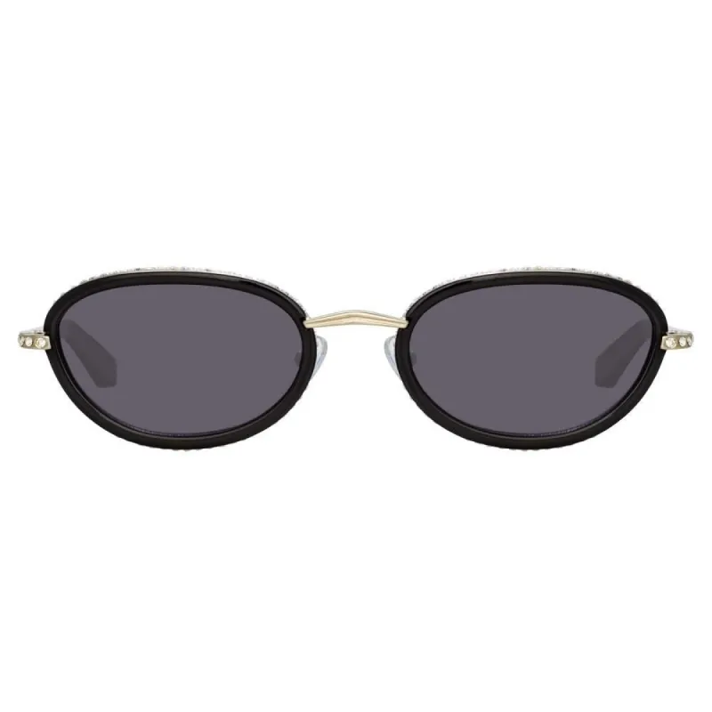 Area 1 Oval Sunglasses in Silver sold by Linda Farrow