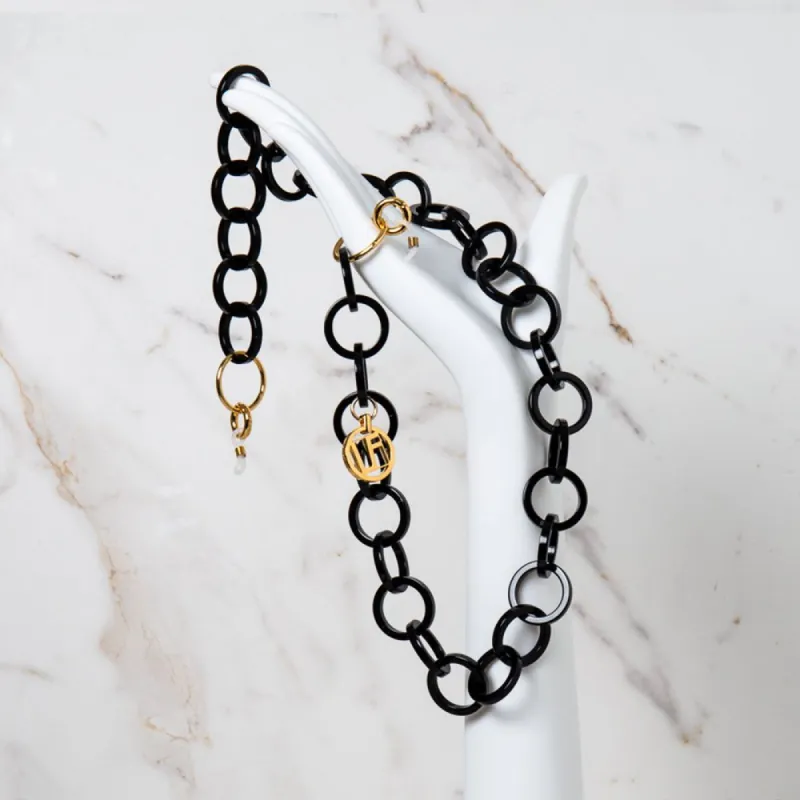 Black Round Link Acetate Chain sold by Linda Farrow