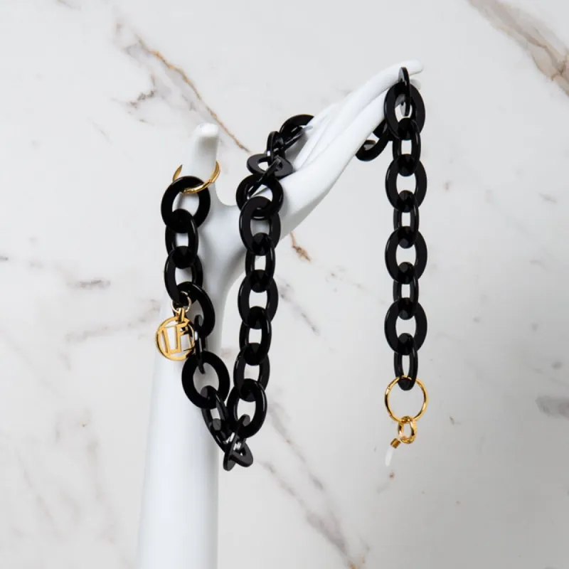 Black Oval Link Acetate Chain sold by Linda Farrow