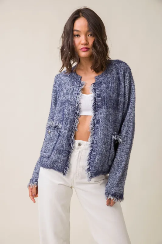 BONNY FRINGE CARDIGAN sold by Line & Dot
