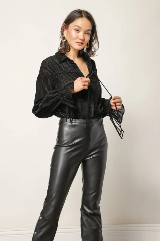 MICHELLE VELVET STRIPED TOP sold by Line & Dot