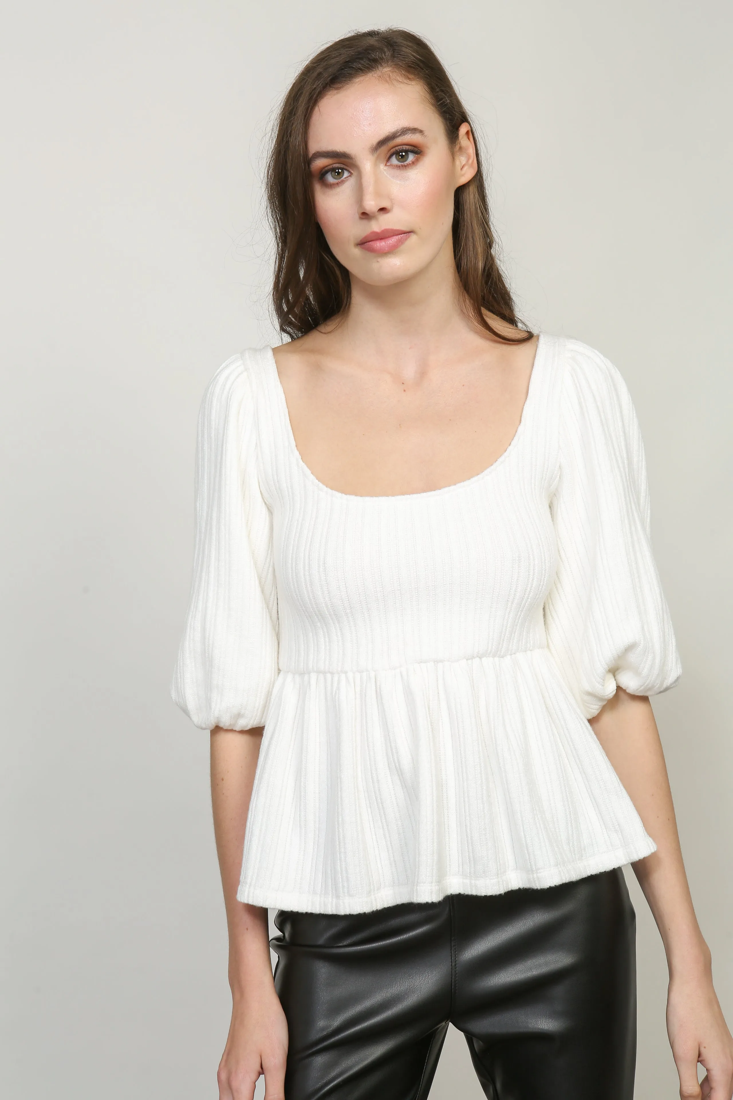 THEA BALLOON SLEEVE KNIT TOP sold by Line & Dot product image thumbnail 4