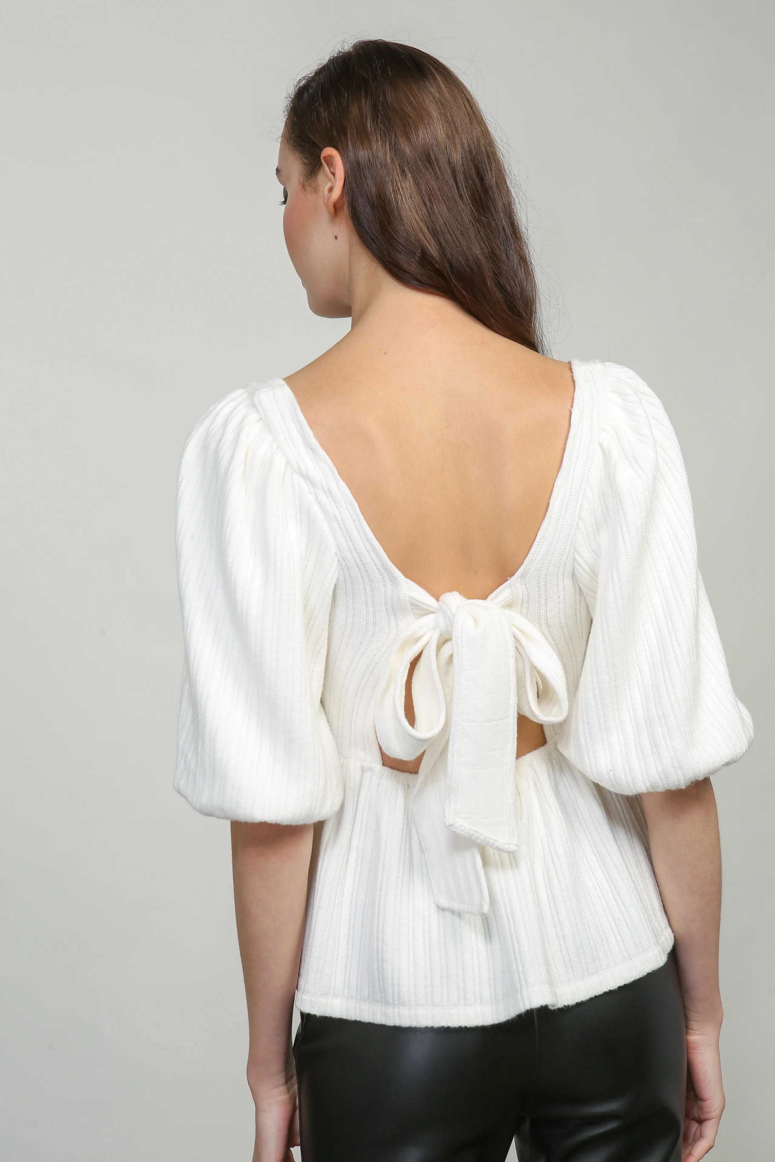 THEA BALLOON SLEEVE KNIT TOP sold by Line & Dot product image thumbnail 2