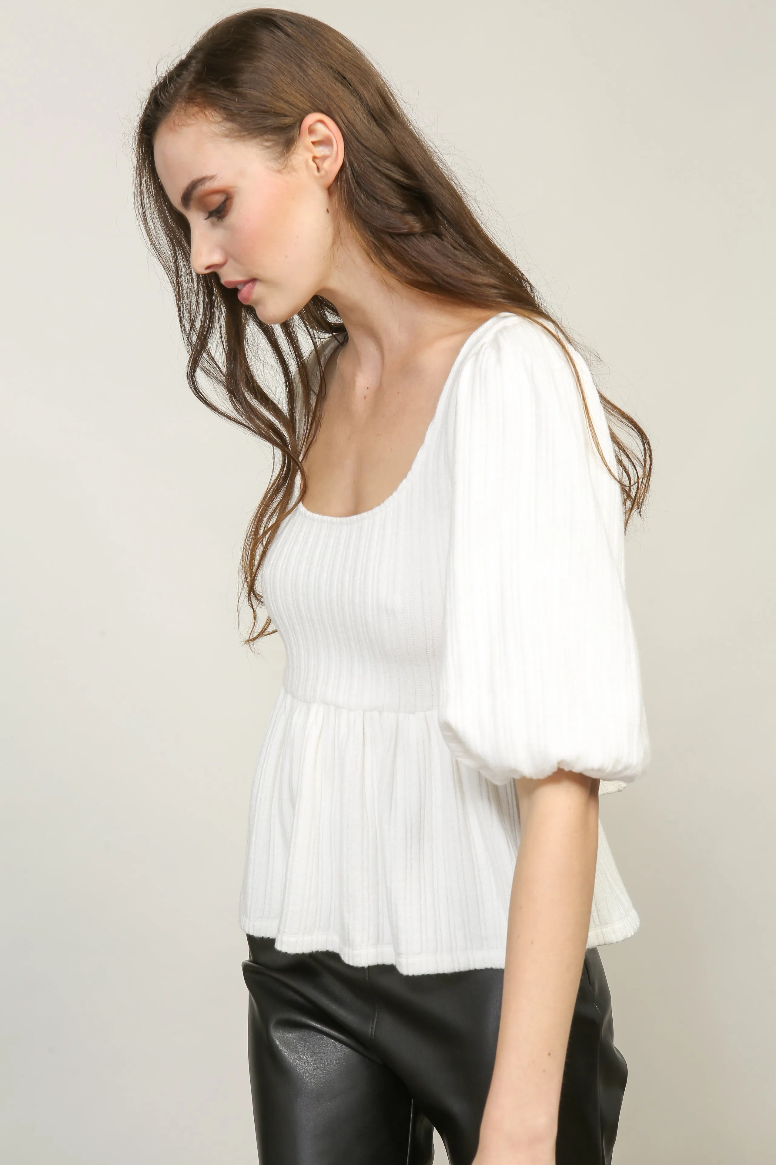 THEA BALLOON SLEEVE KNIT TOP sold by Line & Dot product image thumbnail 3
