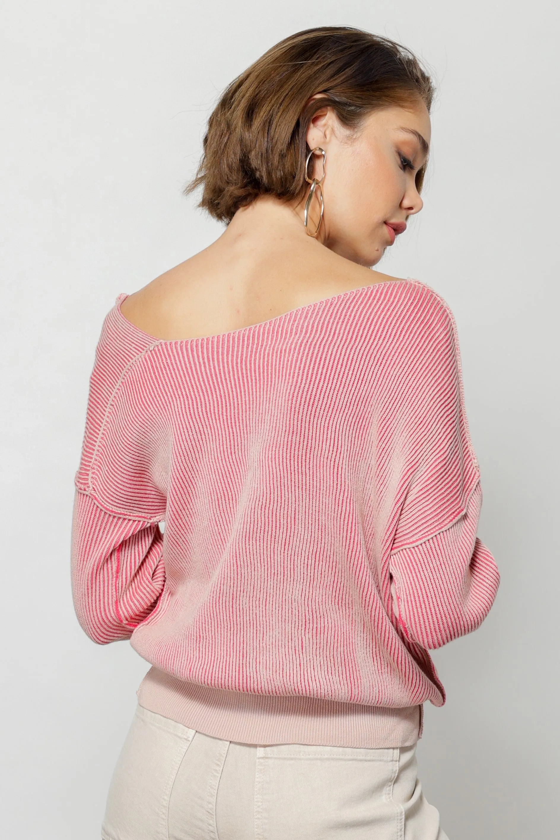 FAVORITE OFF SHOULDER RIBBED SWEATER sold by Line & Dot product image thumbnail 2