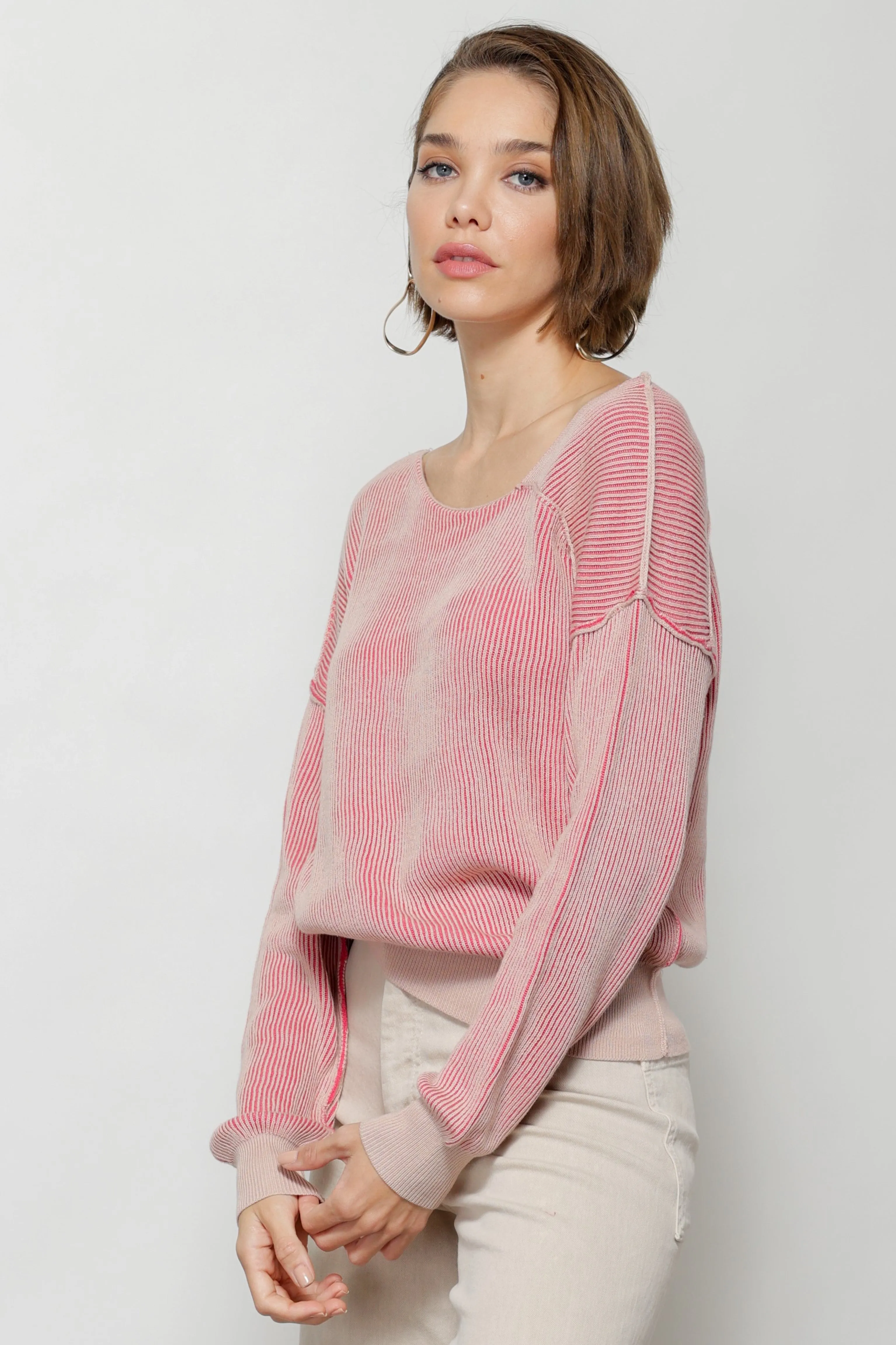 FAVORITE OFF SHOULDER RIBBED SWEATER sold by Line & Dot product image thumbnail 4