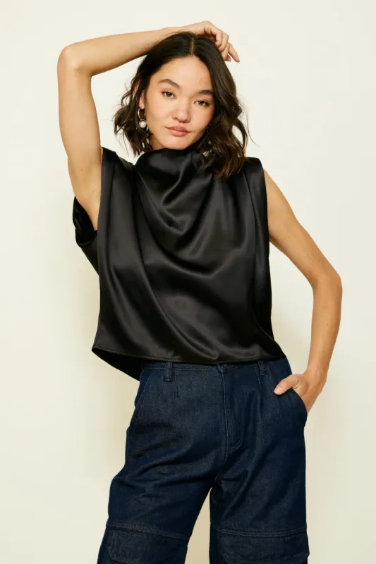 DREAMER SLEEVELESS TOP BLACK sold by Line & Dot