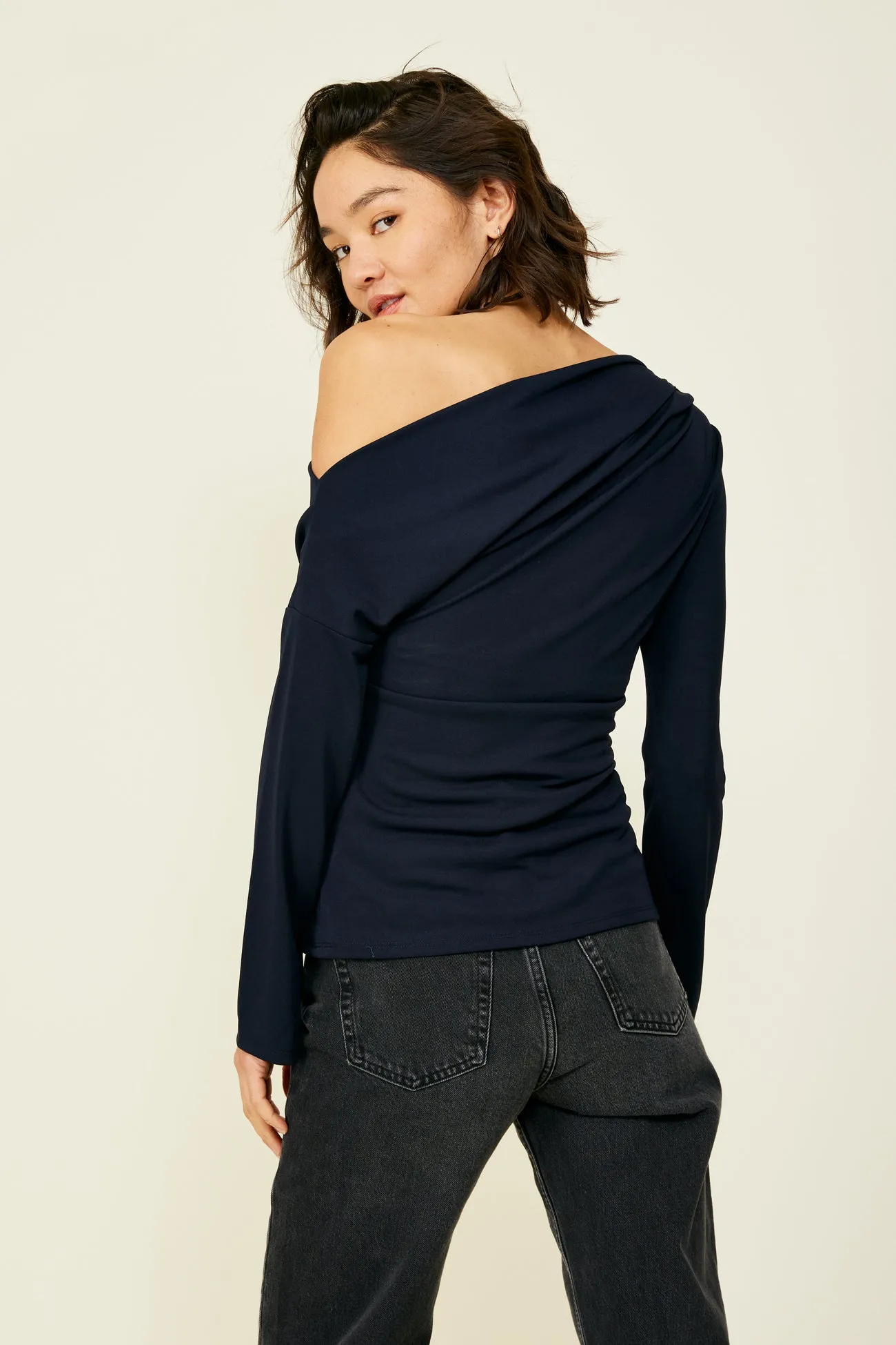 Riley Long Sleeve Top ( Navy) sold by Line & Dot product image thumbnail 5