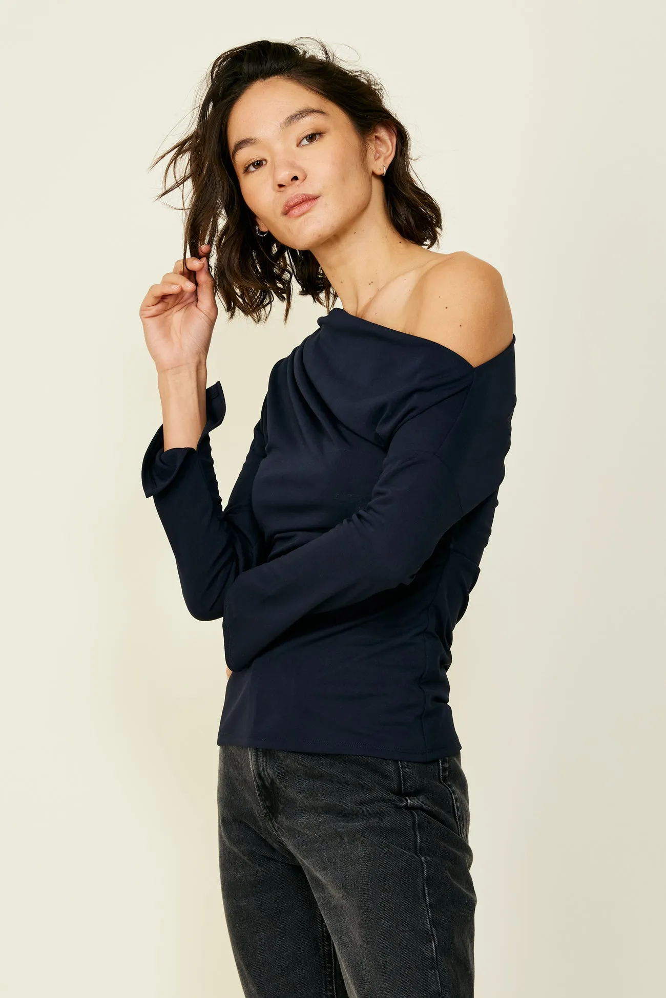Riley Long Sleeve Top ( Navy) sold by Line & Dot product image thumbnail 3