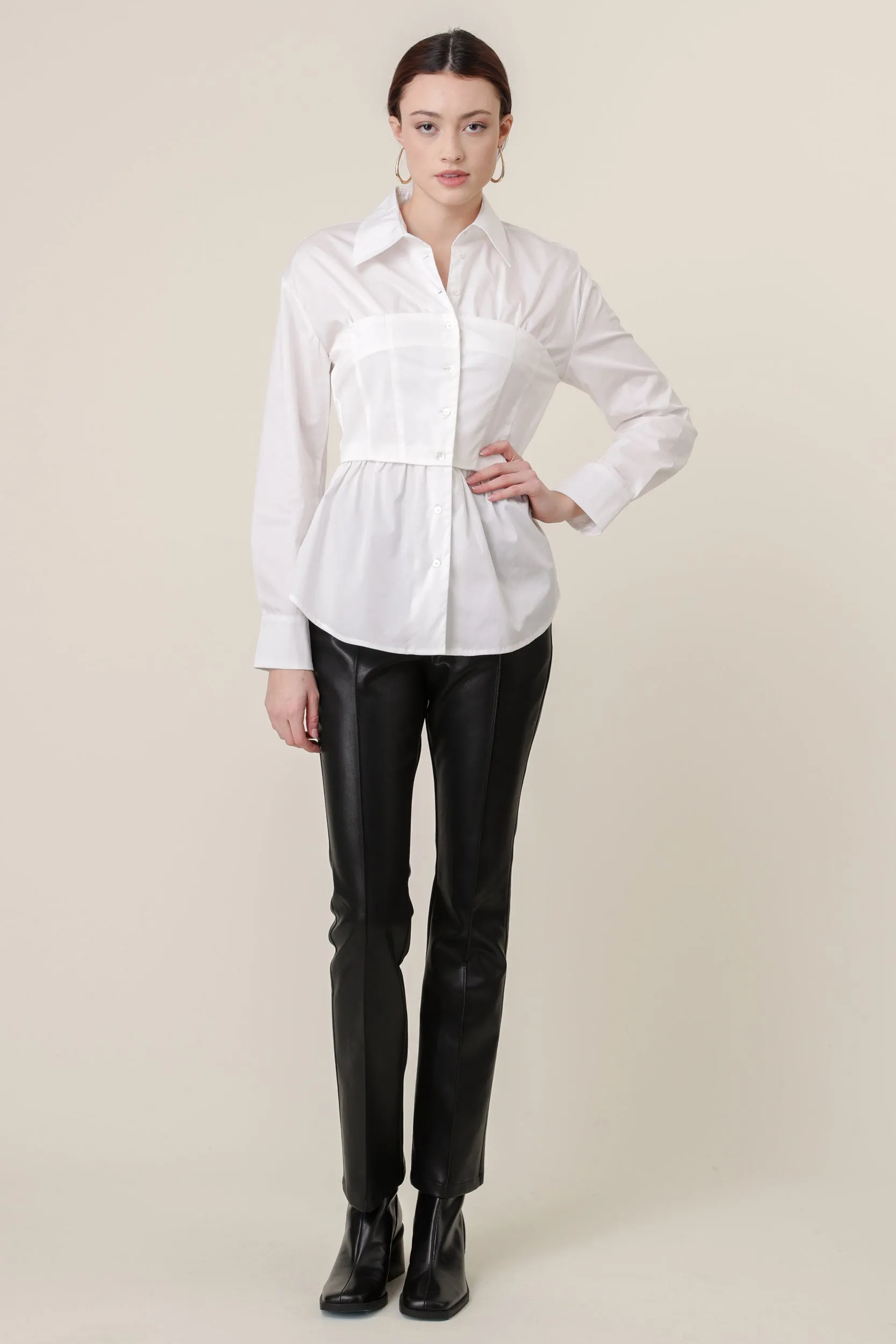 RENE POPLIN TOP sold by Line & Dot