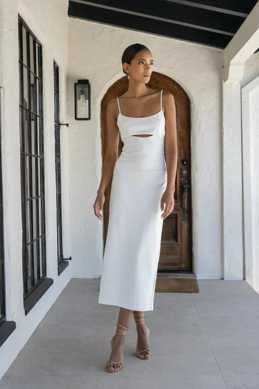 FLOR CUT OUT MIDI DRESS sold by Line & Dot