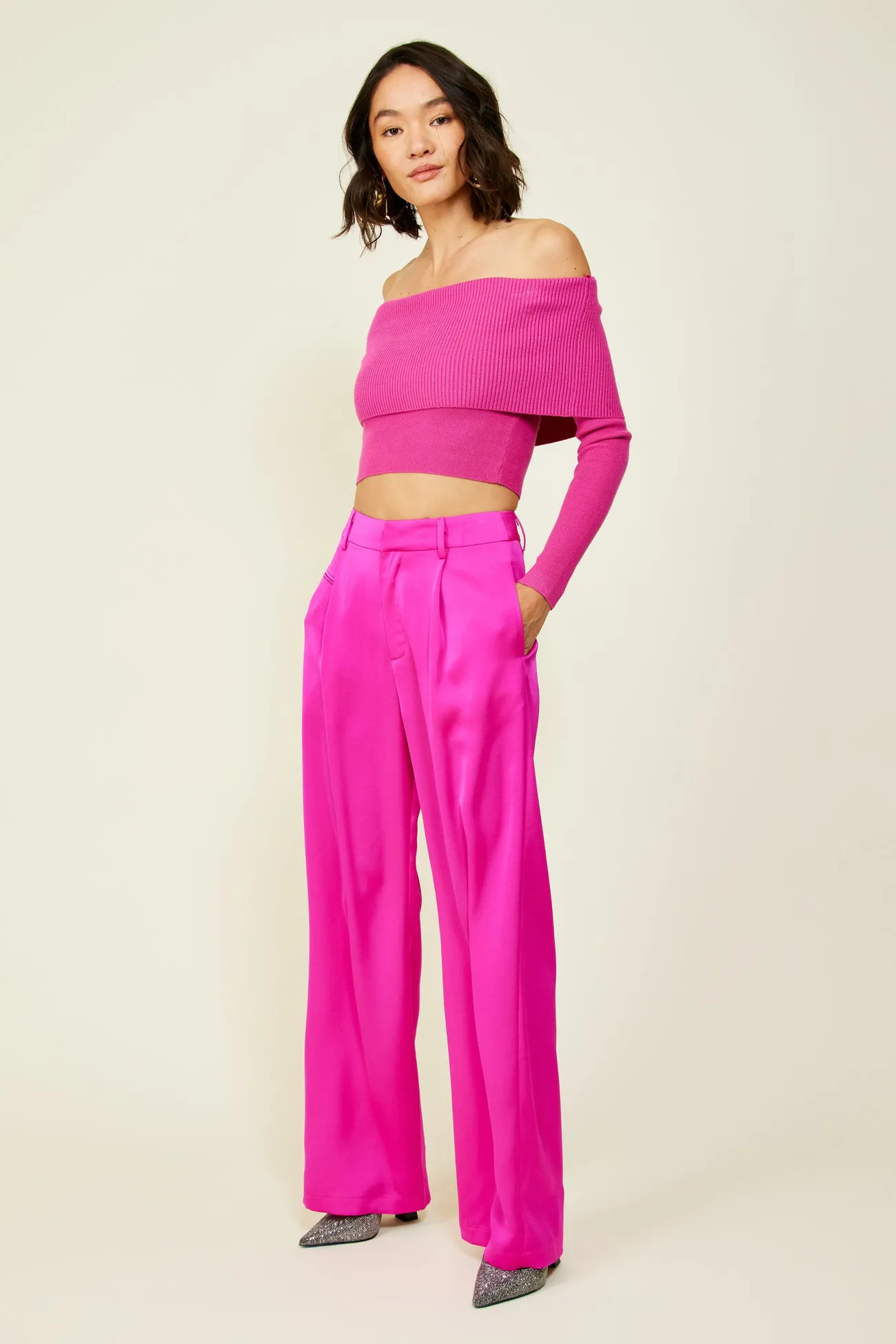 HEART STRUCK SWEATER MAGENTA sold by Line & Dot product image thumbnail 2