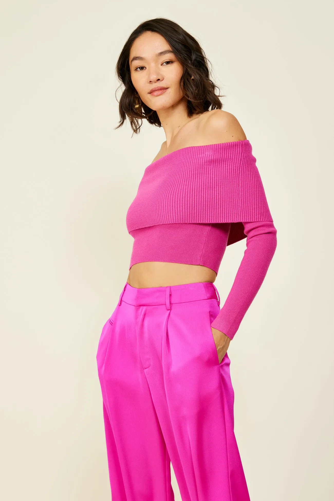 HEART STRUCK SWEATER MAGENTA sold by Line & Dot product image thumbnail 3