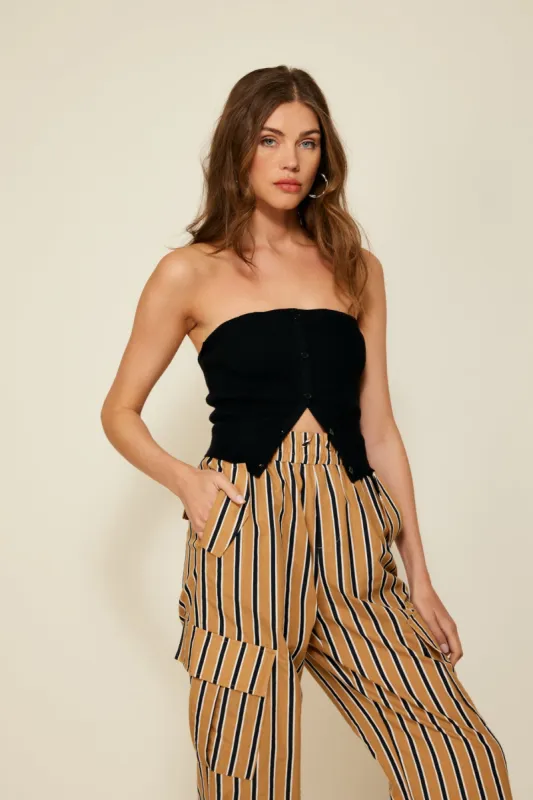 SONJA RIB KNIT SWEATER BLACK sold by Line & Dot