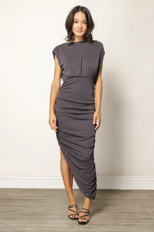 DESIREE RUCHED MIDI DRESS made by Line & Dot