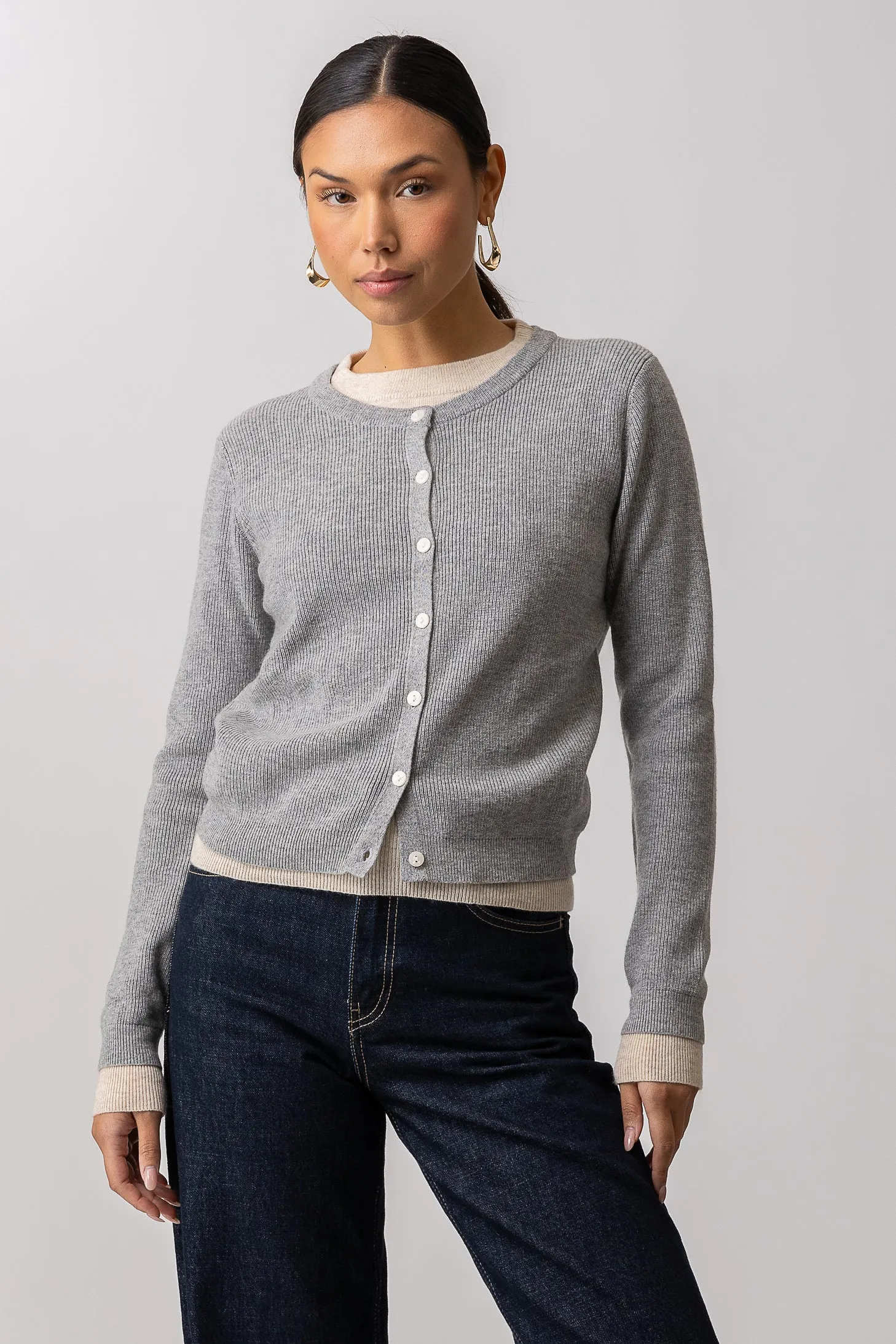 HUTCH DOUBLE LAYER CARDIGAN sold by Line & Dot