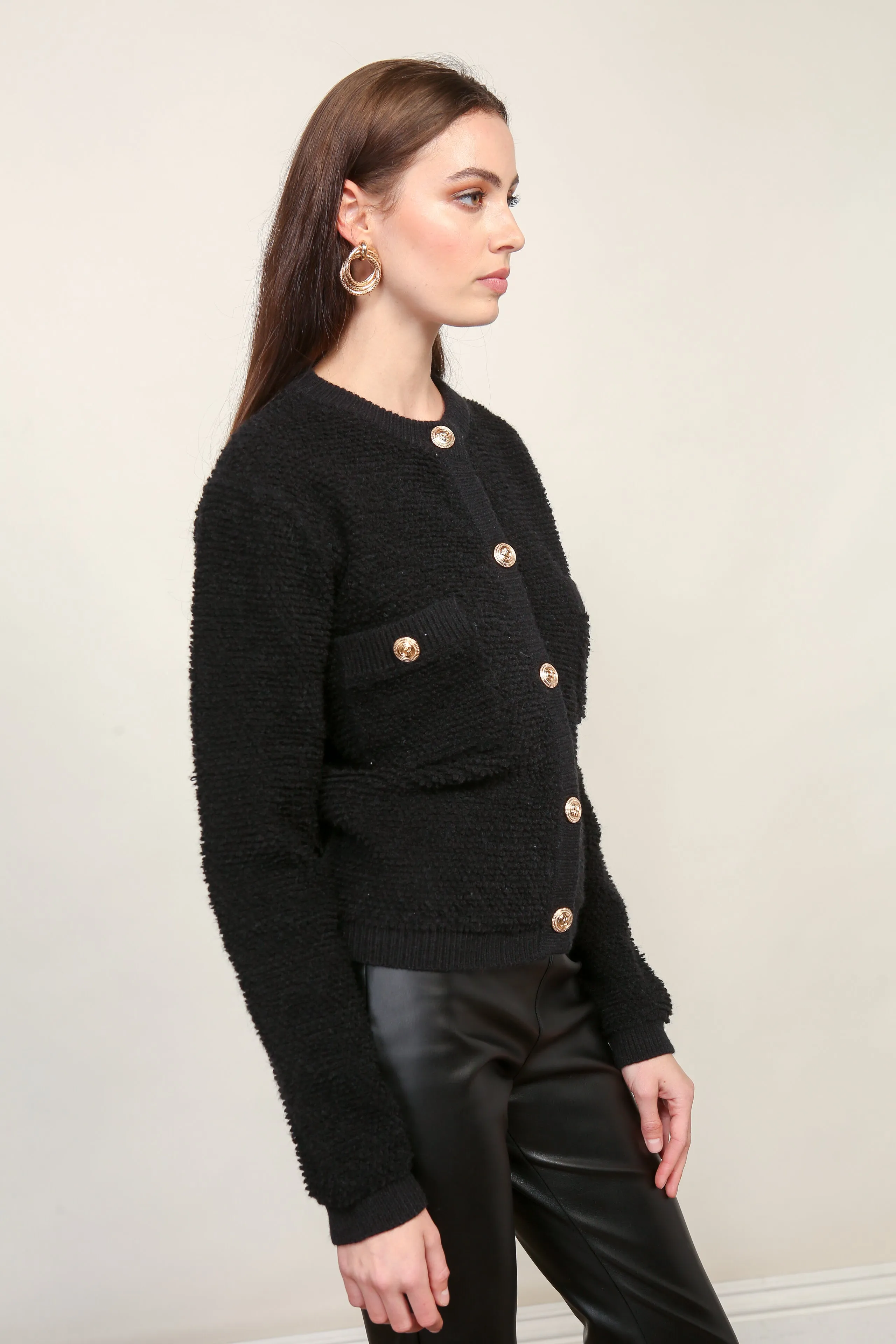 Khloe Boucle Cardigan (Black) sold by Line & Dot product image thumbnail 4
