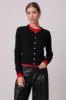 HUTCH DOUBLE LAYER CARDIGAN - BLACK AND RED sold by Line & Dot
