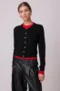 HUTCH DOUBLE LAYER CARDIGAN - BLACK AND RED sold by Line & Dot