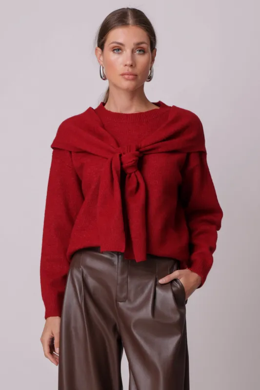 ATLAS SWEATER BURGUNDY sold by Line & Dot