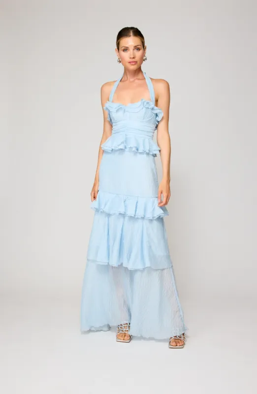 CARI HALTER NECKLINE MAXI DRESS sold by Line & Dot