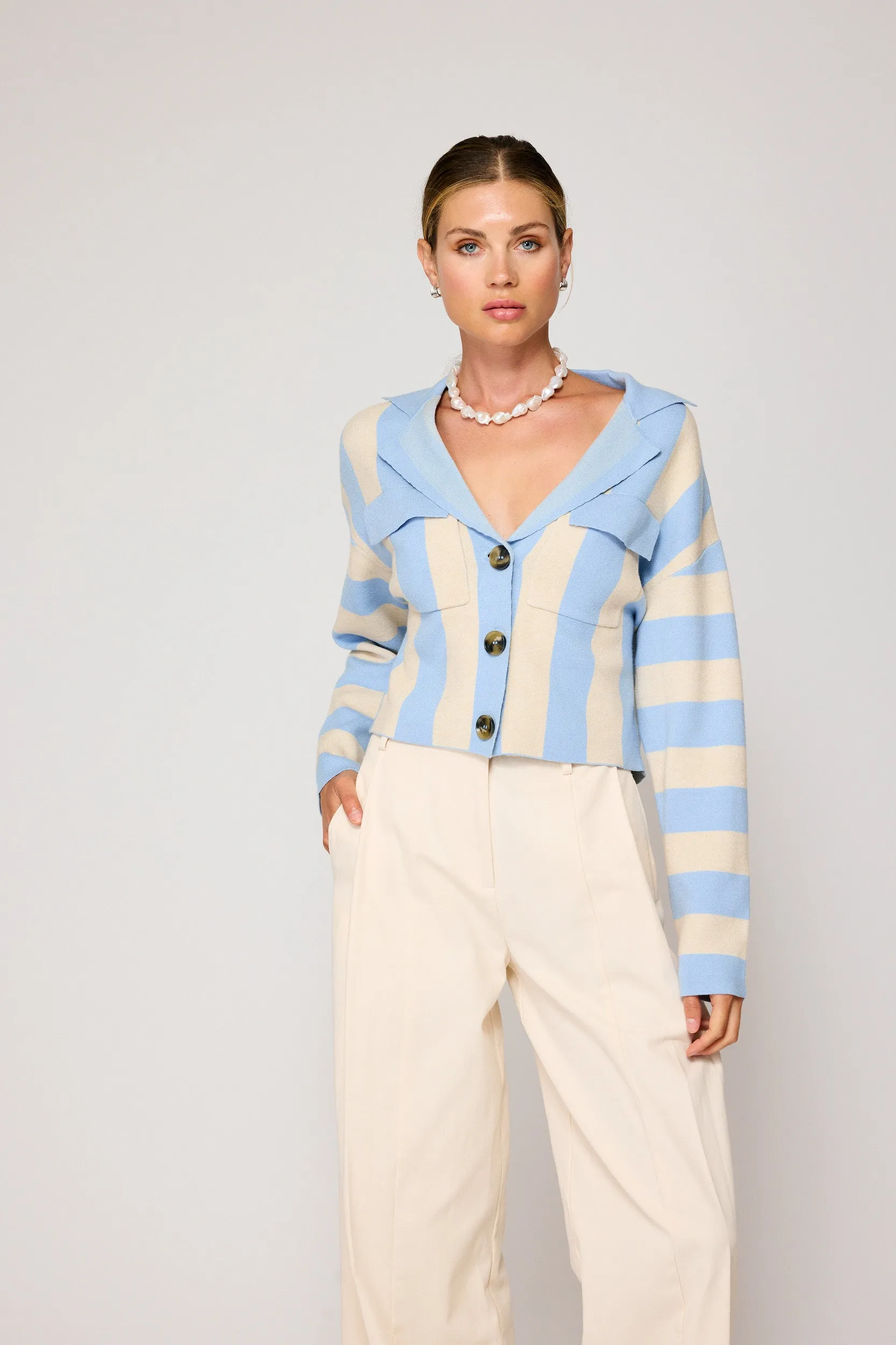 BRADLEY STRIPED CARDIGAN sold by Line & Dot product image thumbnail 3