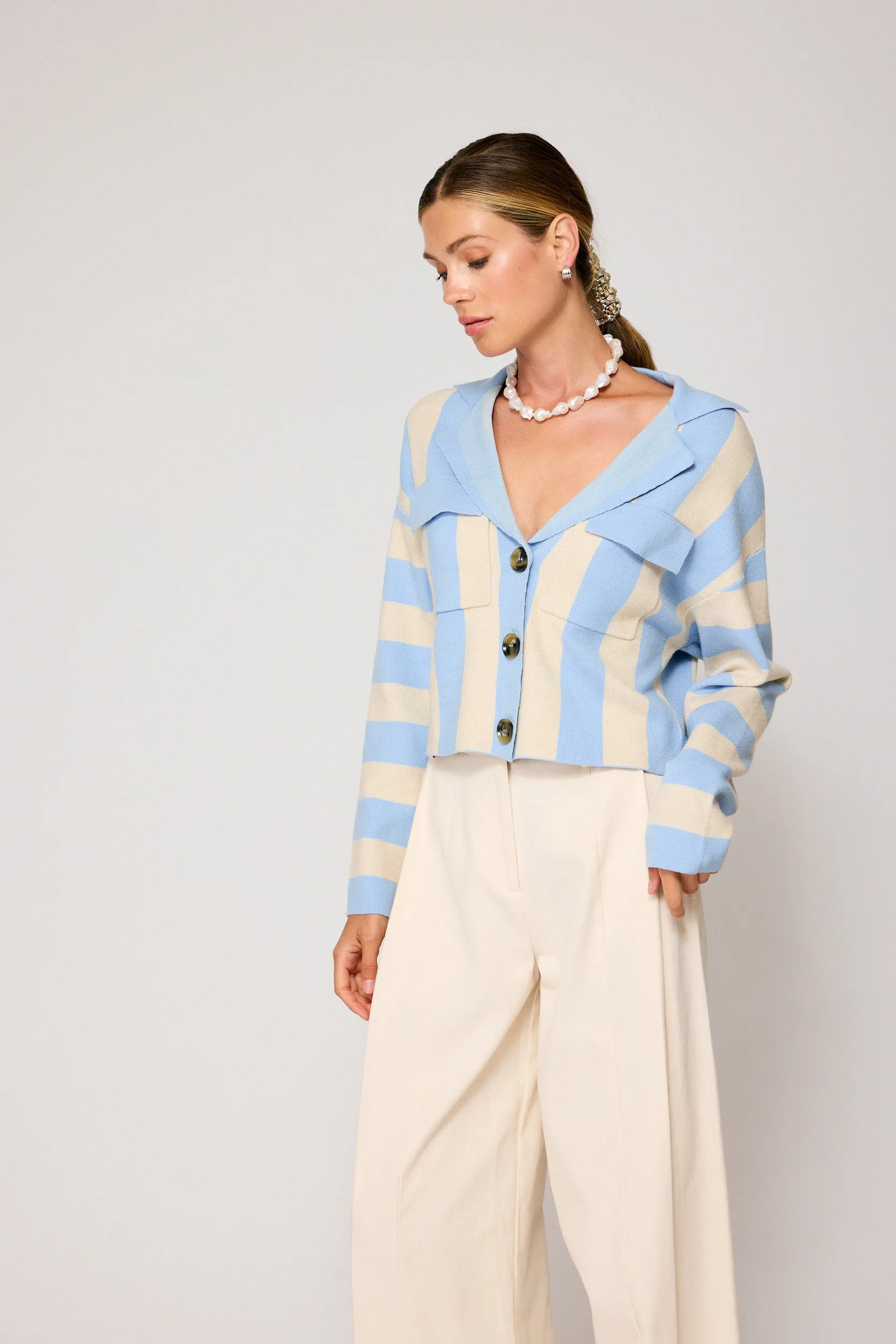BRADLEY STRIPED CARDIGAN sold by Line & Dot product image thumbnail 2