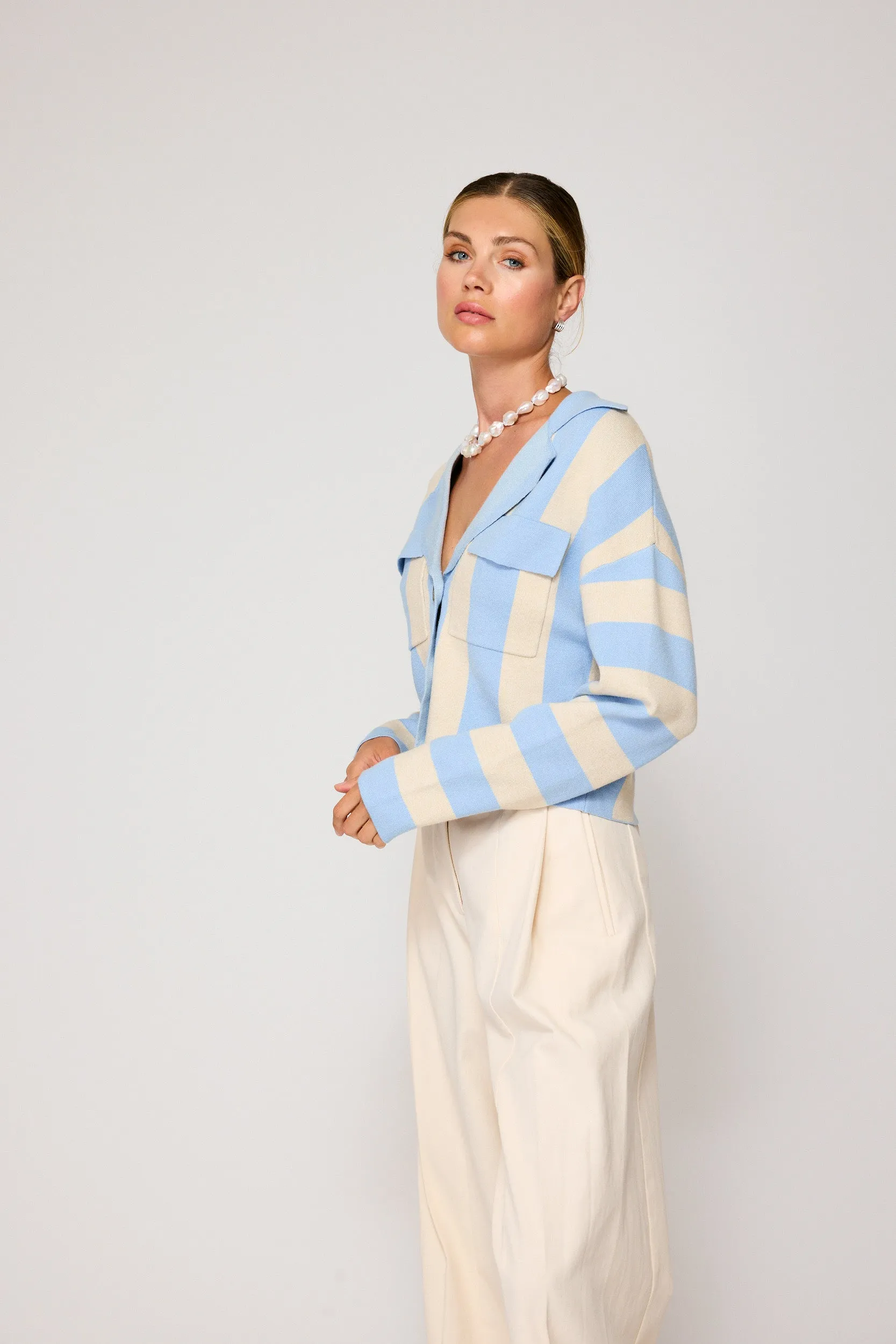 BRADLEY STRIPED CARDIGAN sold by Line & Dot product image thumbnail 4