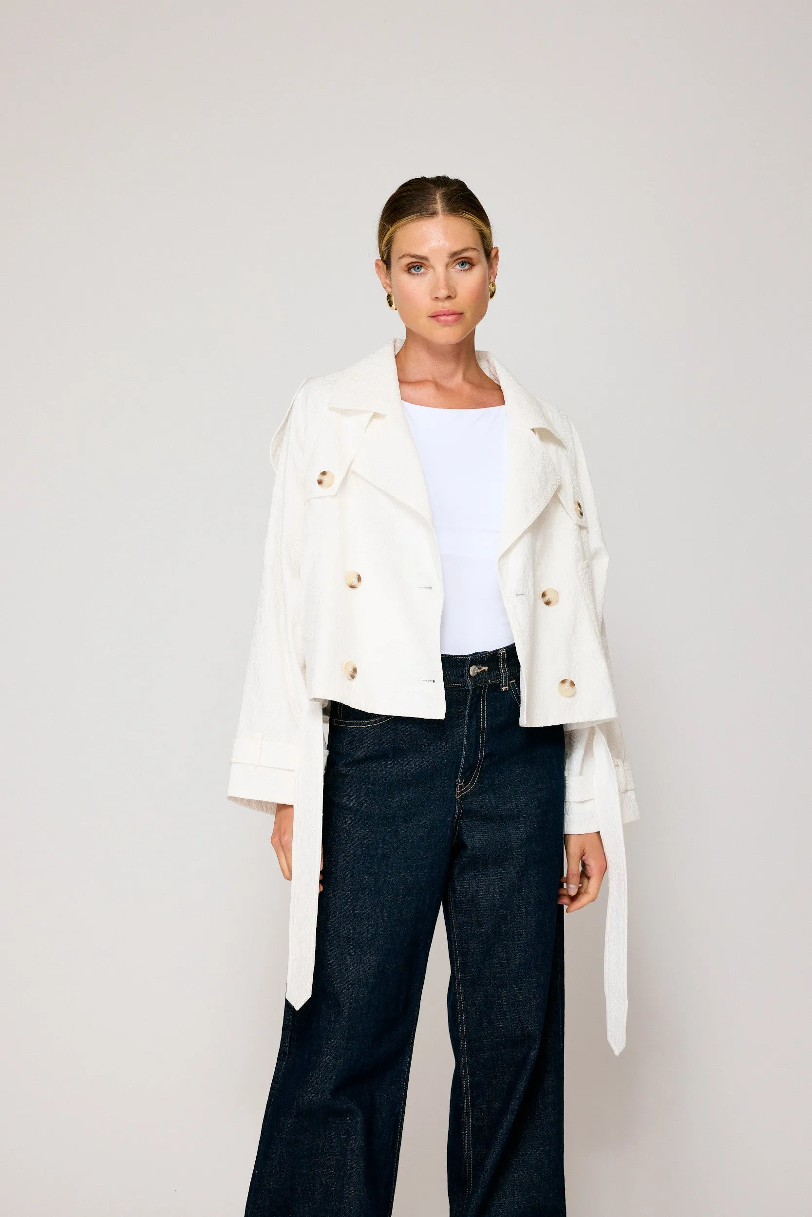 BENDETTA CROP TRENCH JACKET sold by Line & Dot product image thumbnail 2