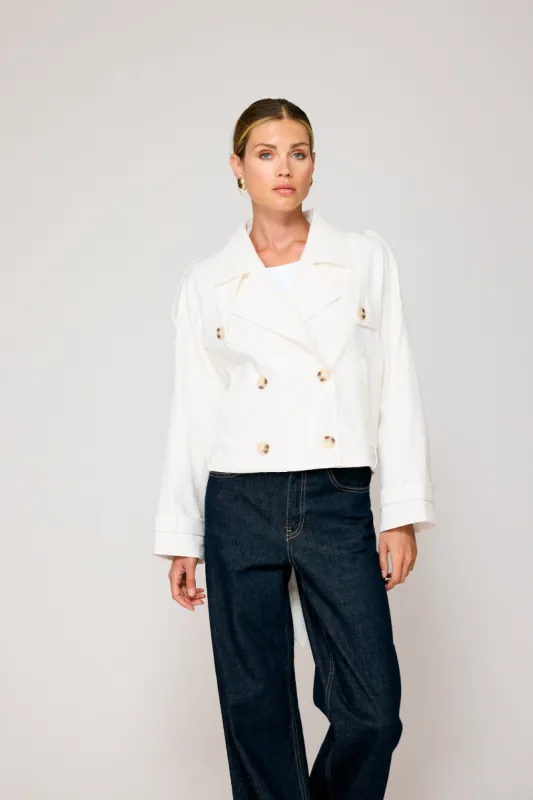 BENDETTA CROP TRENCH JACKET sold by Line & Dot