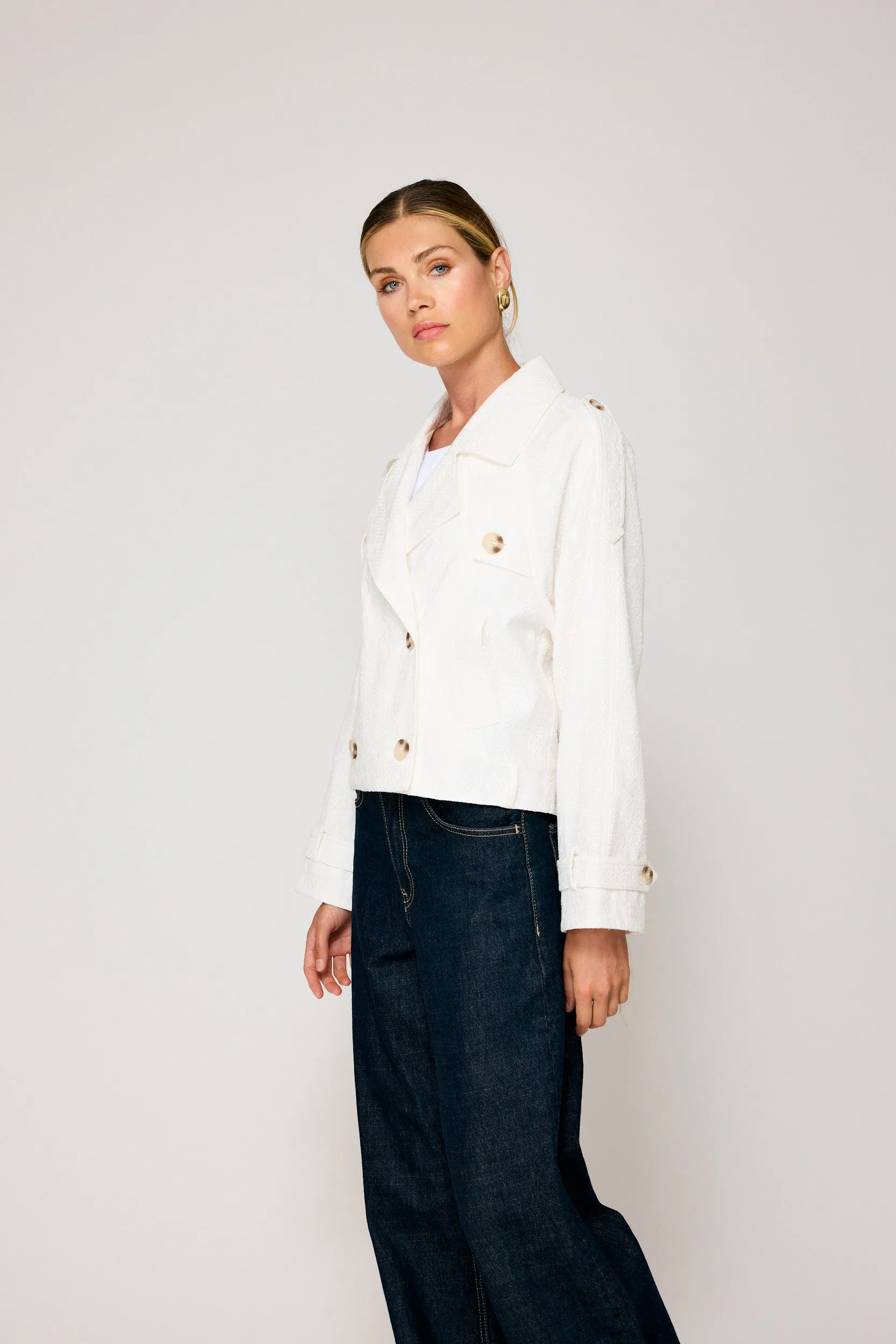 BENDETTA CROP TRENCH JACKET sold by Line & Dot product image thumbnail 4