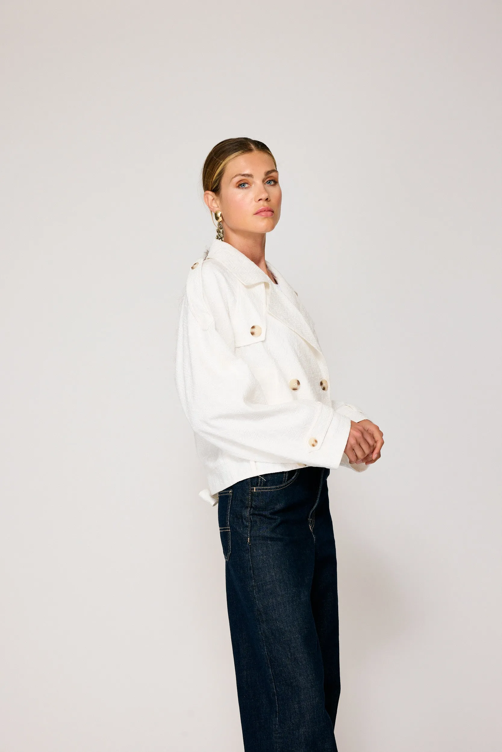 BENDETTA CROP TRENCH JACKET sold by Line & Dot product image thumbnail 5