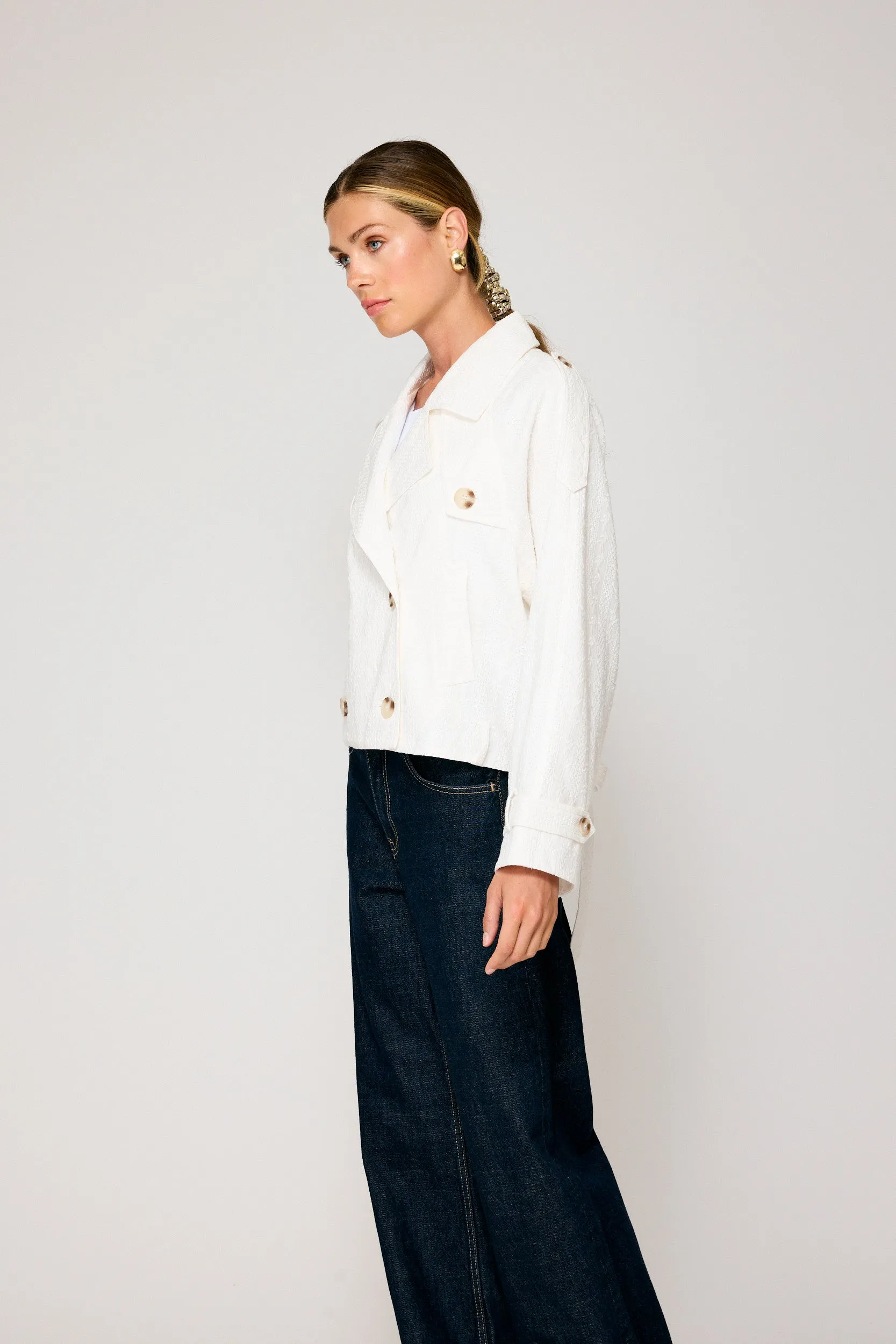 BENDETTA CROP TRENCH JACKET sold by Line & Dot product image thumbnail 3