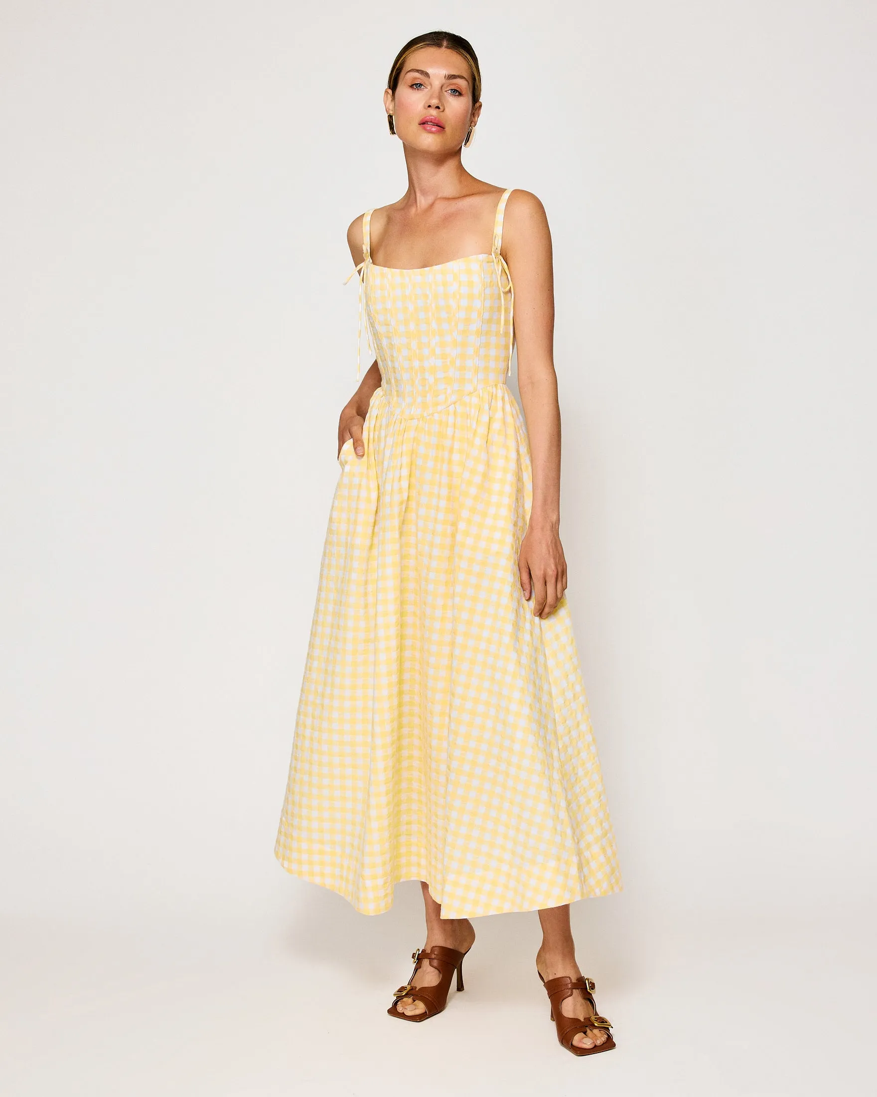 JUNIE CORSET MIDI DRESS sold by Line & Dot product image thumbnail 2