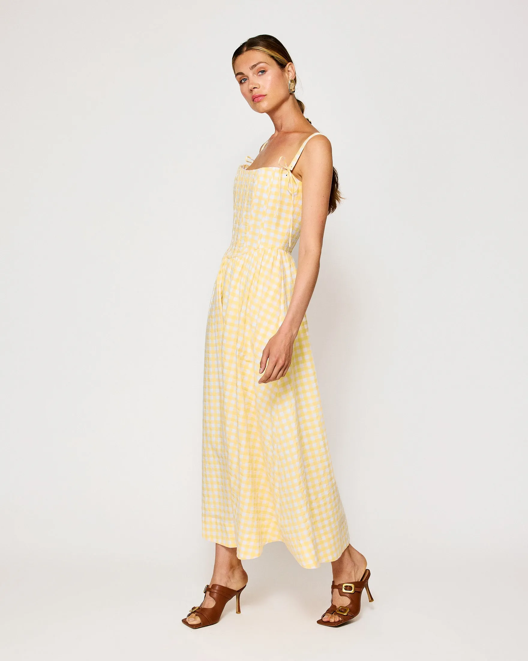 JUNIE CORSET MIDI DRESS sold by Line & Dot product image thumbnail 3